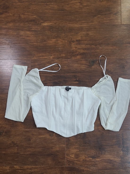 Mixed Threads Tops - Mixed Threads Stylish Off-Shoulder Corset Crop Top - Cream Size S